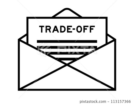 Envelope and letter sign with word trade off as the headline Envelope and letter sign with word trade off as the headline 113157366