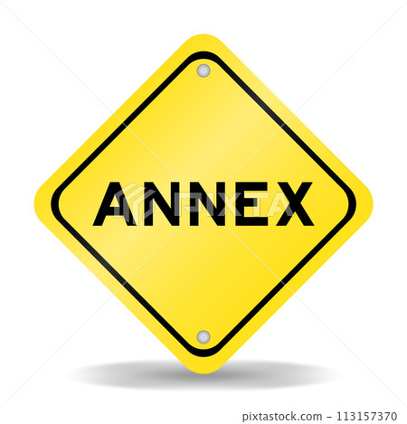Yellow color transportation sign with word annex on white background r Yellow color transportation sign with word annex on white background r 113157370