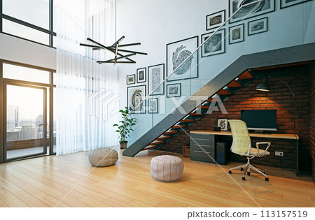 modern home office interior. 113157519