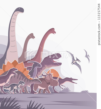 Group of large Jurassic dinosaurs Group of large Jurassic dinosaurs 113157544