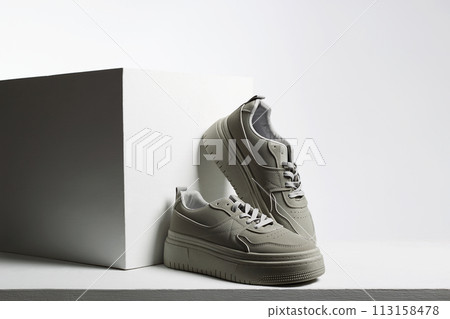 trendy sneakers. fashion shoes still life. gumshoes trendy sneakers. fashion shoes still life. gumshoes 113158478