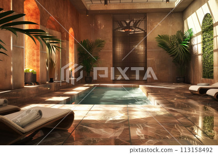 Luxury Spa Wellness Interior Luxury Spa Wellness Interior 113158492