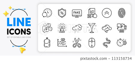 Cardio training, Update time and Cocktail line icons set for app include Supply chain, Swipe up, Scroll down outline thin icon. Yoga, Cut, Fake news pictogram icon. Timeline, Voicemail. Vector Cardio training, Update time and Cocktail line icons set for app include Supply chain, Swipe up, Scroll down outline thin icon. Yoga, Cut, Fake news pictogram icon. Timeline, Voicemail. Vector 113158734