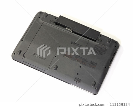 Closeup of laptop battery, isolated on white 113159324