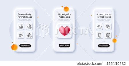 5g internet, Smartphone broken and Salad line icons pack. 3d phone mockups with heart. Glass smartphone screen. Call center, Safe water, Calendar web icon. Sunbed, Cream pictogram. Vector 5g internet, Smartphone broken and Salad line icons pack. 3d phone mockups with heart. Glass smartphone screen. Call center, Safe water, Calendar web icon. Sunbed, Cream pictogram. Vector 113159382