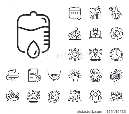 Medical equipment sign. Online doctor, patient and medicine outline icons. Medicine drop counter line icon. Drop counter line sign. Veins, nerves and cosmetic procedure icon. Intestine. Vector Medical equipment sign. Online doctor, patient and medicine outline icons. Medicine drop counter line icon. Drop counter line sign. Veins, nerves and cosmetic procedure icon. Intestine. Vector 113159383