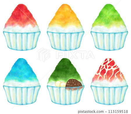 Illustration set of shaved ice Illustration set of shaved ice 113159518