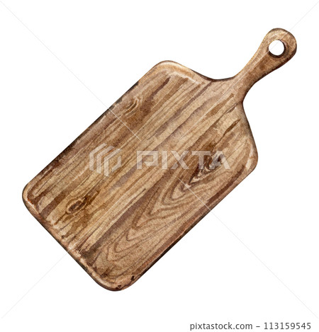 wooden cutting board isolated 113159545