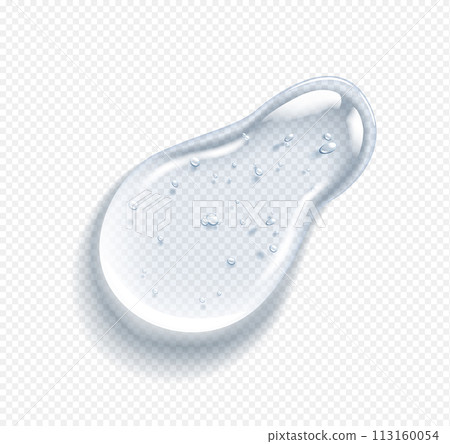 Hyaluronic acid drop with bubbles realistic vector illustration 113160054