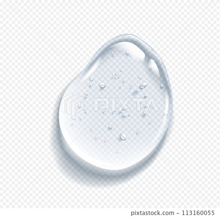 Hyaluronic acid drop with bubbles realistic vector illustration Hyaluronic acid drop with bubbles realistic vector illustration 113160055