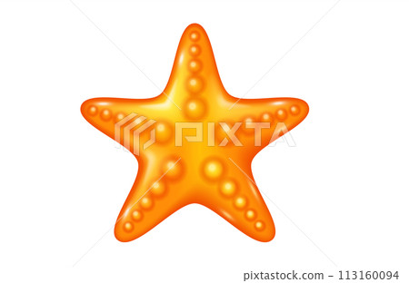 Orange jelly starfish 3d realistic vector illustration Orange jelly starfish 3d realistic vector illustration 113160094