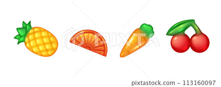 Jelly fruity candies 3d realistic vector illustration set Jelly fruity candies 3d realistic vector illustration set 113160097