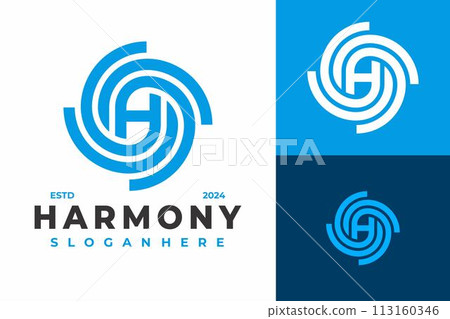 Letter H Spiral logo design vector symbol icon illustration Letter H Spiral logo design vector symbol icon illustration 113160346