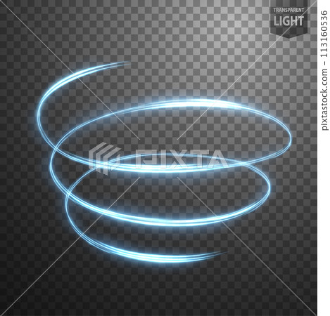 Glowing Spiral on Transparent Background, Abstract Light Speed Motion Effect, Vector Illustration Glowing Spiral on Transparent Background, Abstract Light Speed Motion Effect, Vector Illustration 113160536
