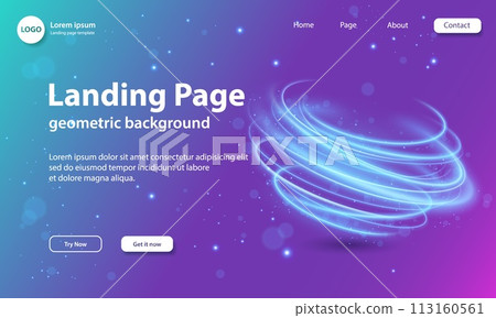 Geometric Background with Dynamic Shapes Composition, Vector Illustration 113160561