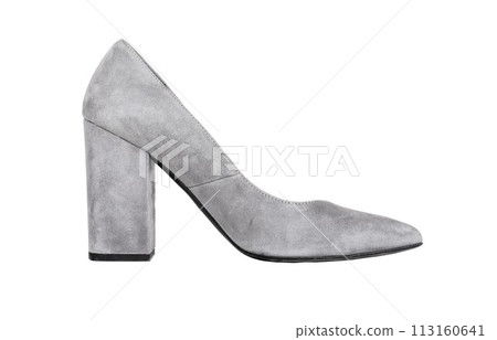 Heel suede shoe isolated on white background 113160641