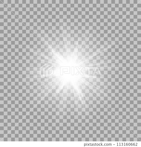 Abstract White Rays Shine. Isolated on Transparent Background, Vector Illustration 113160662