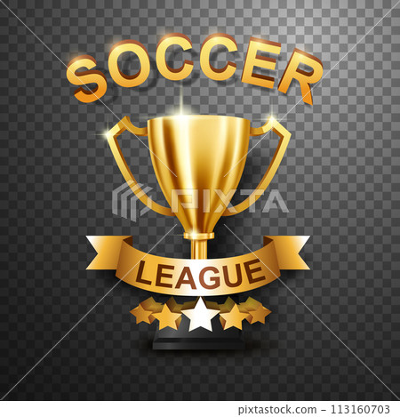 Soccer League Trophy, Isolated on Transparent Background, Vector Illustration Soccer League Trophy, Isolated on Transparent Background, Vector Illustration 113160703