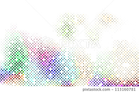 Multicolor Circle Halftone Style. Abstract Texture, Glitter Isolated on White Background, Vector Illustration 113160781