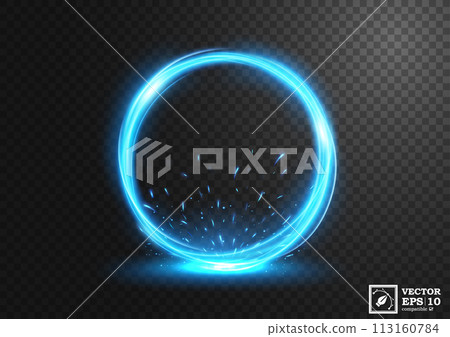 Rotating Blue Shiny with Sparks. Suitable For Product Advertising, Product Design, and Other, Vector Illustration 113160784