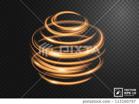 Abstract Gold Swirl Line of Light with A Transparent Background, Isolated and Easy to Edit, Vector Illustration Abstract Gold Swirl Line of Light with A Transparent Background, Isolated and Easy to Edit, Vector Illustration 113160797