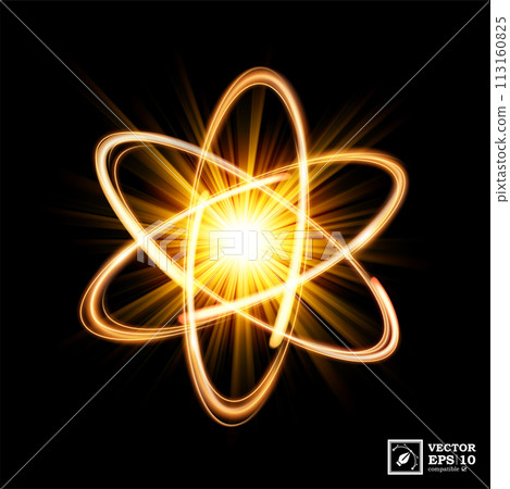 Dynamic Atom Light Explosion, Isolated and Easy to Edit, Vector Illustration 113160825