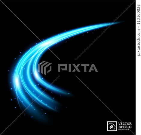 Abstract Blue Wave Line of Light, Isolated and Easy to Edit, Vector Illustration Abstract Blue Wave Line of Light, Isolated and Easy to Edit, Vector Illustration 113160828