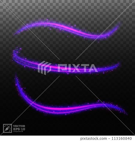 Abstract Fire Wavy Light Sets with A Transparent Background, Isolated and Easy to Edit, Vector Illustration 113160840