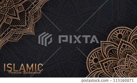 Islamic Premium Background, Suitable For Greeting Card, Poster and Banner, Vector Illustration 113160871