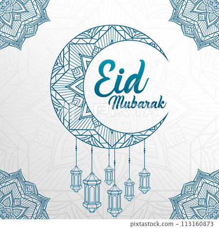 Eid Mubarak Premium Background, Suitable For Greeting Card, Poster and Banner, Vector Illustration 113160873