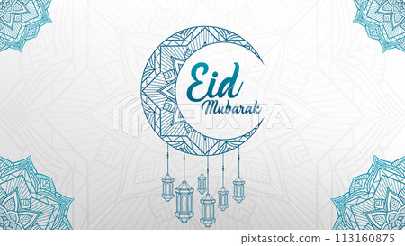 Eid Mubarak Premium Background, Suitable For Greeting Card, Poster and Banner, Vector Illustration 113160875