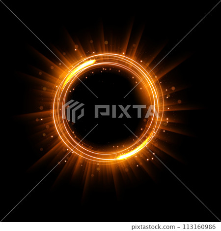 Abstract Glowing Circle, Elegant Illuminated Light Ring, Vector Illustration 113160986