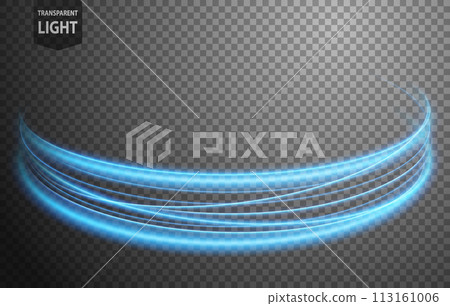 Abstract Blue Wave Line of Light with A Transparent Background, Isolated and Easy to Edit, Vector Illustration 113161006