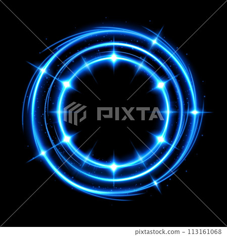 Abstract Glowing Circle with A Transparent Background, Isolated and Easy to Edit, Vector Illustration 113161068
