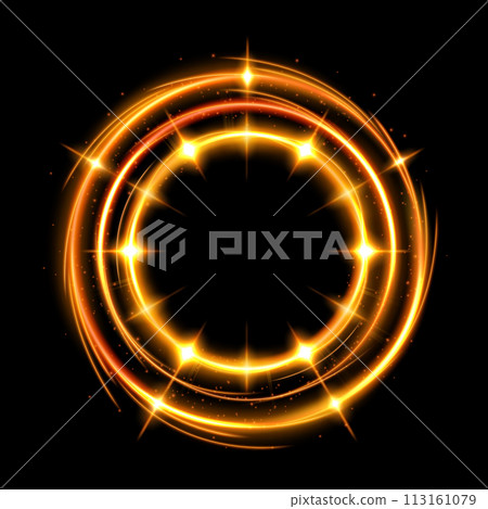 Abstract Glowing Circle with A Transparent Background Isolated, Vector Illustration 113161079