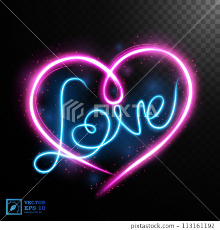 Heart Shape and Love Text Light Motion Effect Sets, Isolated on Transparent Pattern, Vector Illustration Heart Shape and Love Text Light Motion Effect Sets, Isolated on Transparent Pattern, Vector Illustration 113161192