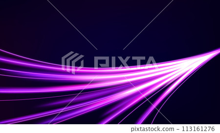 Abstract Multicolor Wavy Line of Light on Dark Background, Vector Illustration Abstract Multicolor Wavy Line of Light on Dark Background, Vector Illustration 113161276