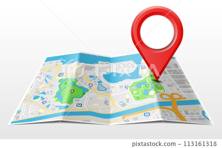 Global Navigation Concept with Location Pointer Icon on It, Vector Illustration Global Navigation Concept with Location Pointer Icon on It, Vector Illustration 113161318