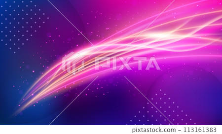 Light Trail Background, Elegant Line Crossing. Widescreen Vector Illustration 113161383
