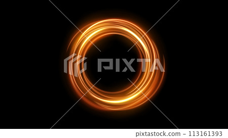 Golden Glowing Circle, Elegant Light Ring, Vector Illustration 113161393