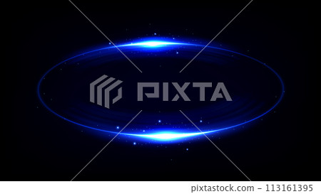 Blue Ring Motion with Sparkles. Suitable For Product Advertising, Product Design, and Other, Vector Illustration 113161395
