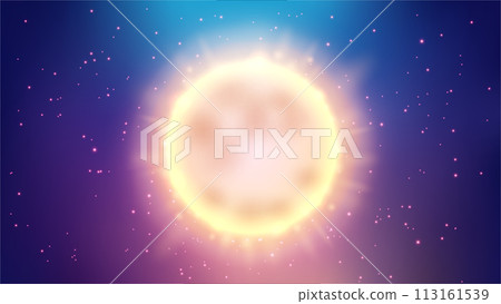 The Sun Shines in The Sky. Turquoise Backdrop, Widescreen Vector Illustration The Sun Shines in The Sky. Turquoise Backdrop, Widescreen Vector Illustration 113161539