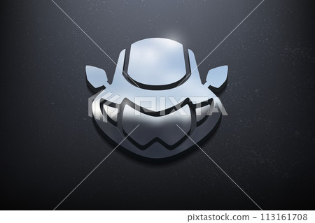 Motorcycle 3D Logo Design, Shiny Mockup Logo with Textured Wall. Realistic Vector, Vector Illustration 113161708