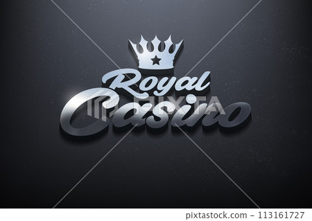 Royal Casino 3D Logo Design, Shiny Mockup Logo with Textured Wall. Realistic Vector, Vector Illustration Royal Casino 3D Logo Design, Shiny Mockup Logo with Textured Wall. Realistic Vector, Vector Illustration 113161727