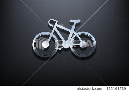 Bicycle 3D Logo Design, Shiny Mockup Logo with Textured Wall. Realistic Vector, Vector Illustration 113161789