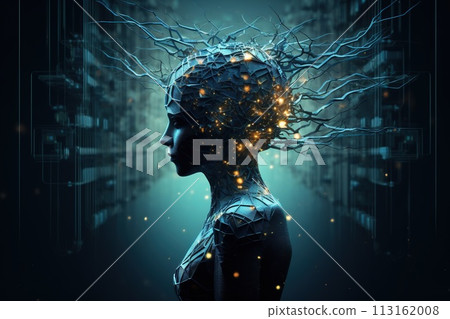 Artificial intelligence, development of automated computer work, online virtual assistant, chat, future technologies, atomatic devices, robot program independent software . AI. Artificial intelligence, development of automated computer work, online virtual assistant, chat, future technologies, atomatic devices, robot program independent software . AI. 113162008