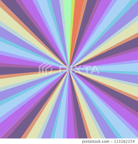 Pop art radial colorful comics book magazine cover. Striped color digital background. Cartoon funny retro pattern strip mock up. Vector halftone illustration. Sunburst, starburst shape 113162154