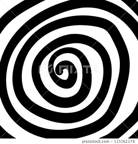Swirl hypnotic black and white spiral. Monochrome abstract background. Vector flat geometric illustration.Template design for banner, website, template, leaflet, brochure, poster 113162178