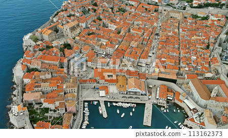 Aerial view of Dubrovnik city in Croatia 113162373