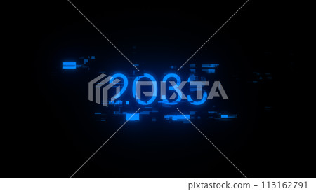 3D rendering 2033 text with screen effects of technological glitches 3D rendering 2033 text with screen effects of technological glitches 113162791